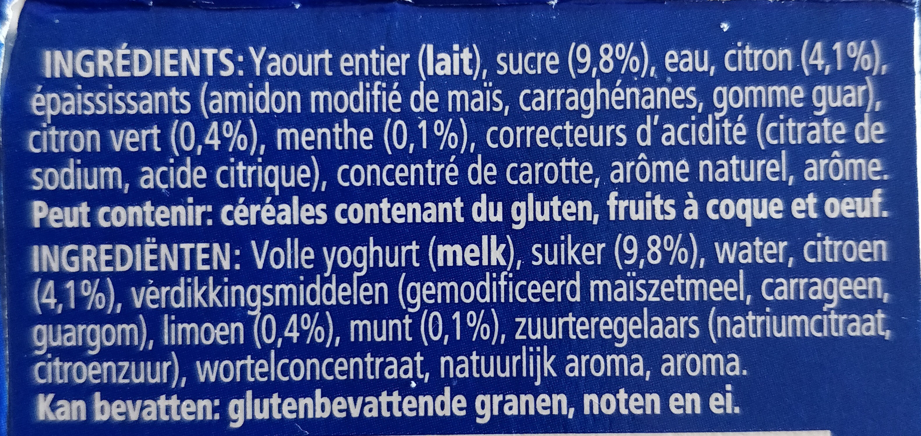 Yoghurt grec goût virgin mojito - Ingrediënten - fr
