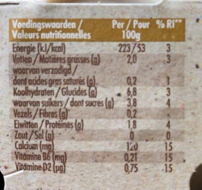 Actimel vegetal - Voedingswaarden - fr