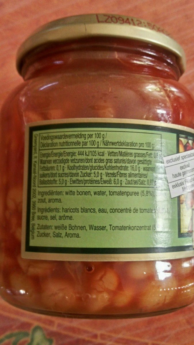 Haricot blanc à la tomate - Ingrédients