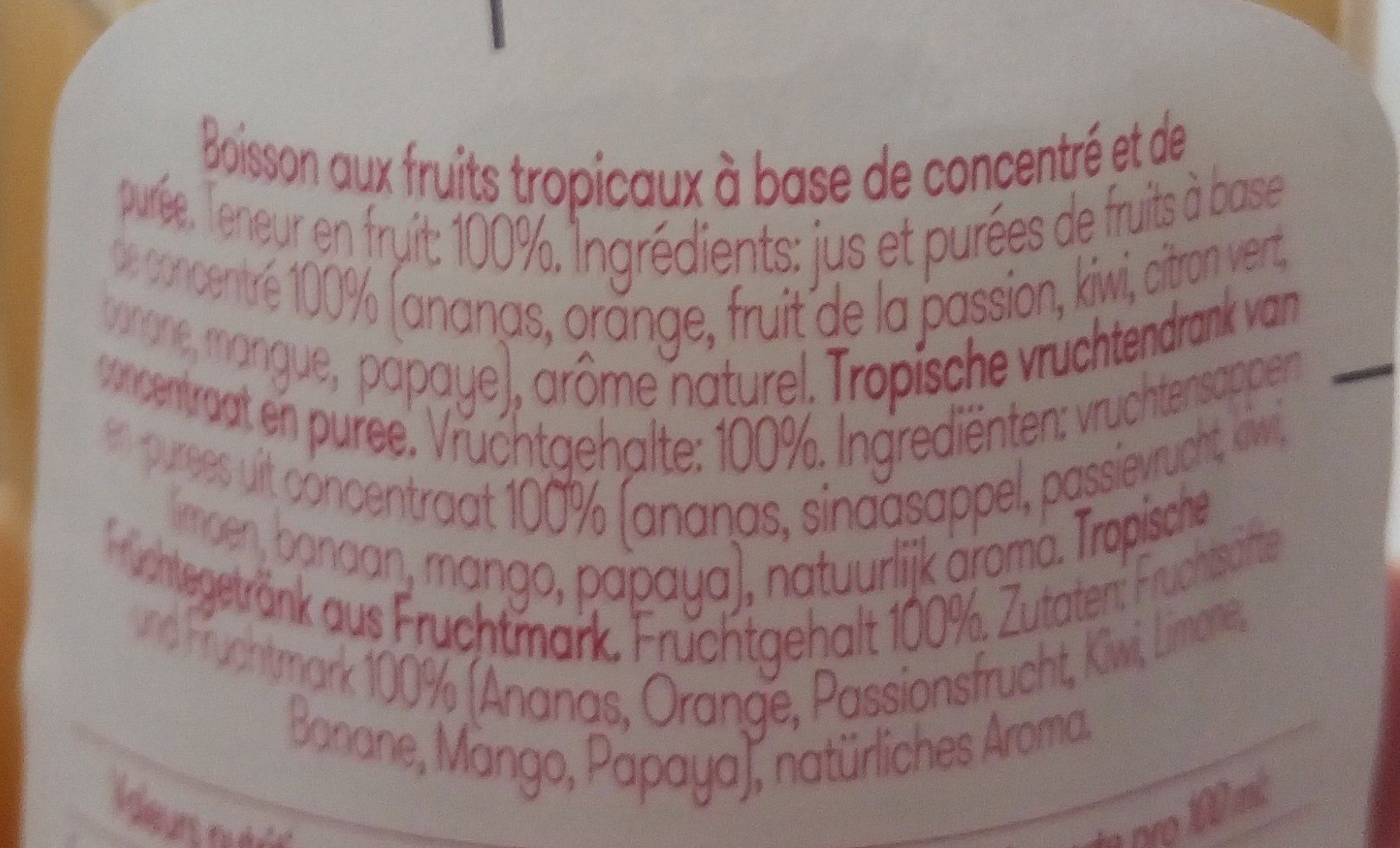 Looza Tropical - Ingredients - fr