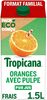 Tropicana Pure premium oranges pressées avec pulpe format familial 1,5 L - Producto