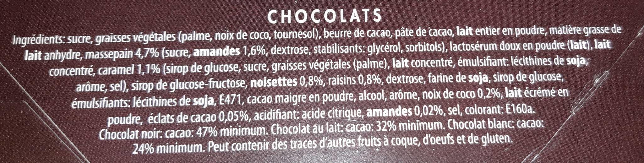 chocolates - Ingredientes - en