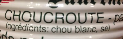 Choucroute - Ingrédients
