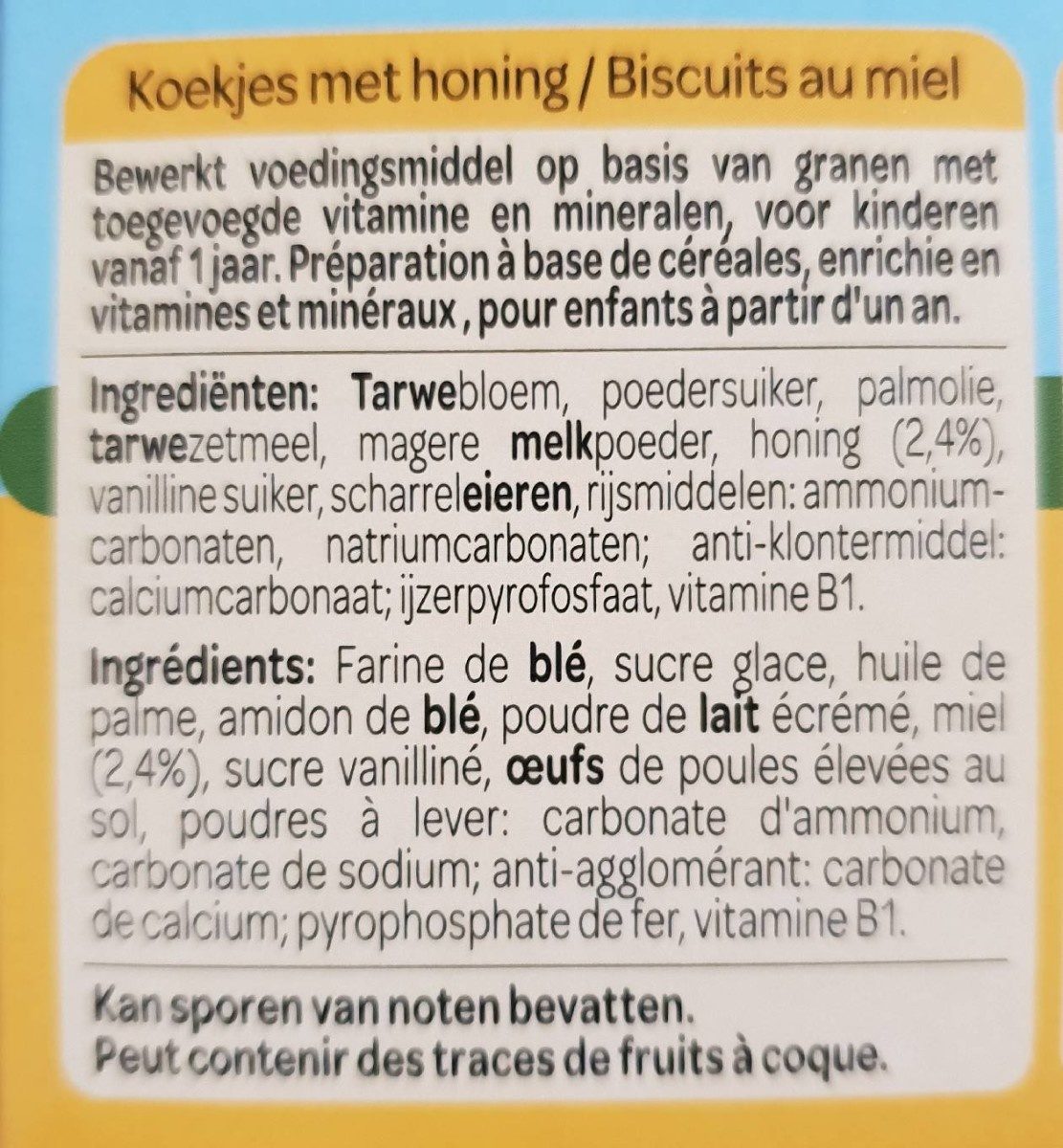 Biscuits nounours au miel - Ingrédients