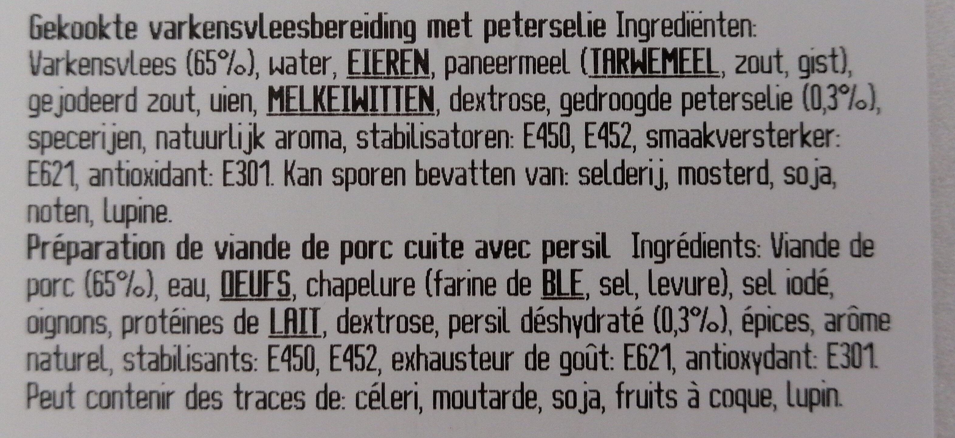 Saucisson persillé - Ingredienser - fr