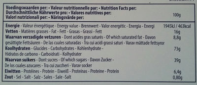 Biscuits In Blik "magritte" 350g - Nutrition facts - fr