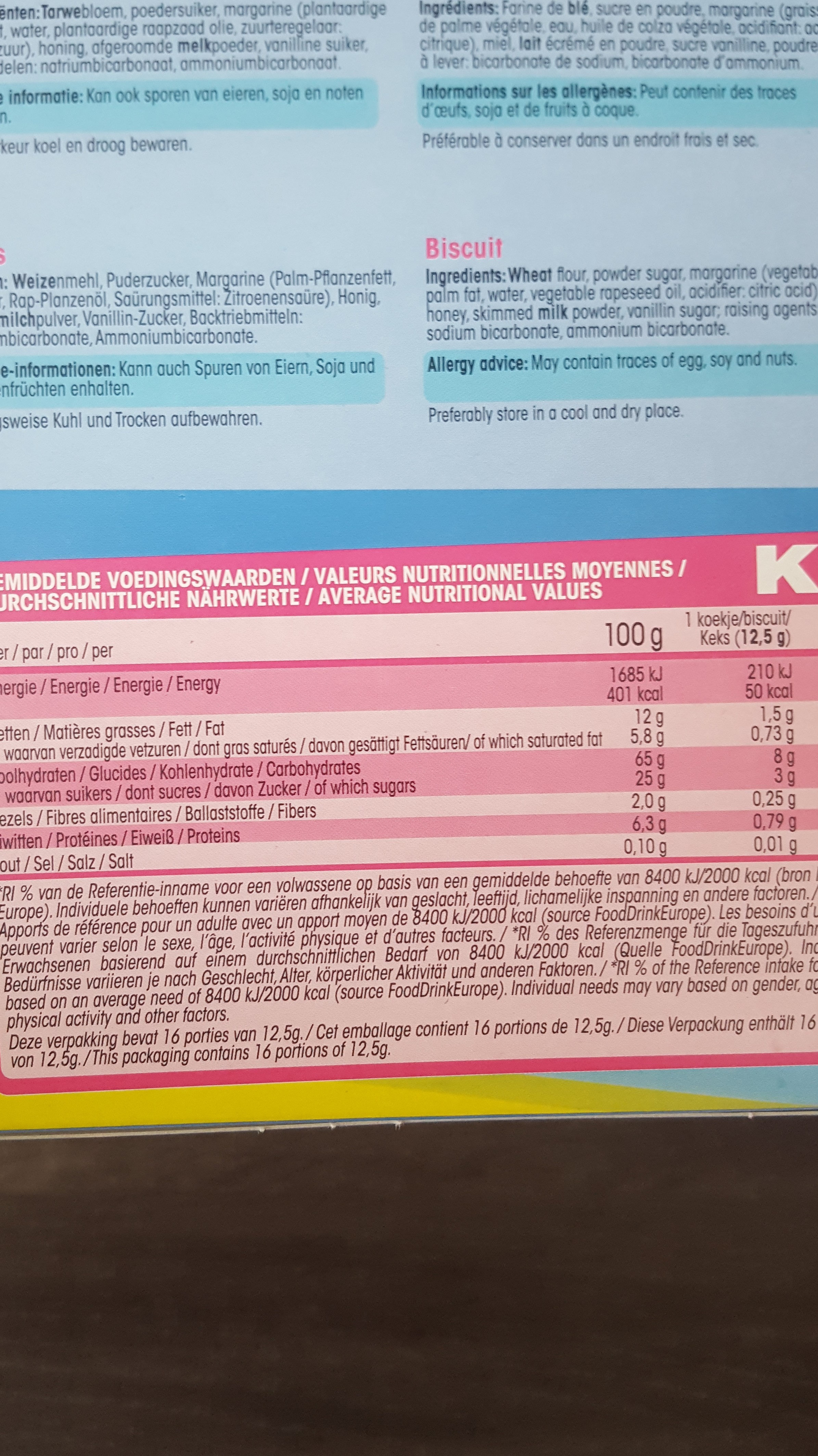 K3 KOEKEN - Nutrition facts - fr