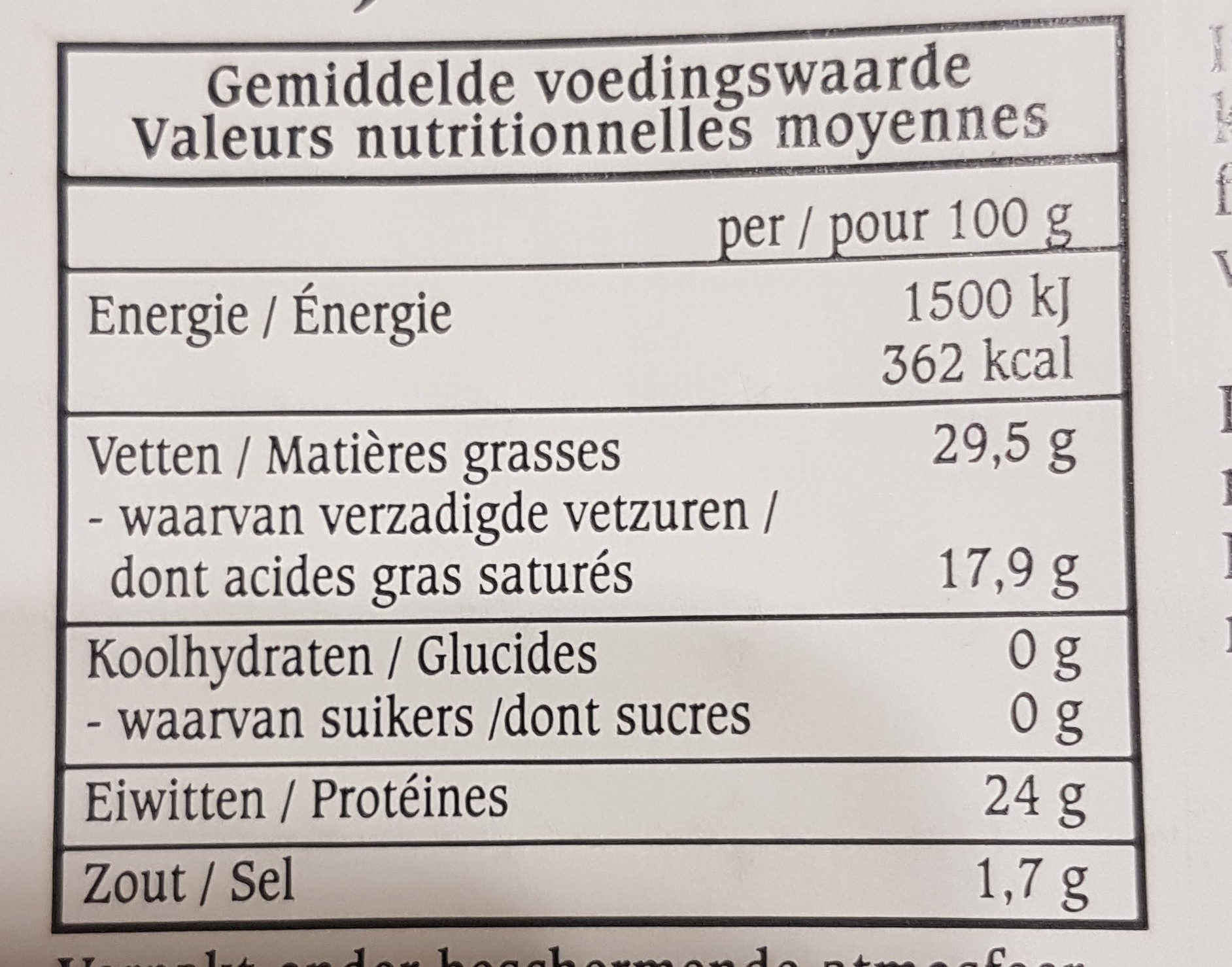 Jong Brugge Jeune - Nutrition facts - fr