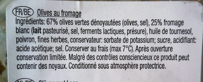 Olives et fromages - Ingredients - fr