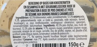 Hummus aux oignons caramélisées - Voedingswaarden - fr