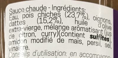 Sauce Tajine Dattes & Pois Chiches - Ingrédients