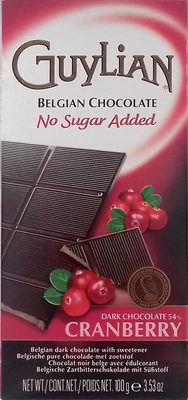 Belgian no added sugar dark chocolate with cranberry - Producte - es