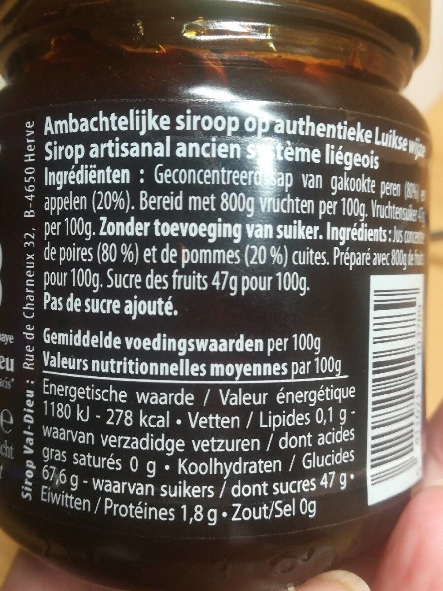Siroop Val-Dieu - Nutrition facts - fr