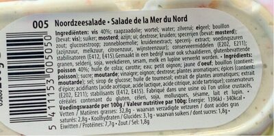 Noordzeesalade - Salade de la mer du nord - Voedingswaarden - en