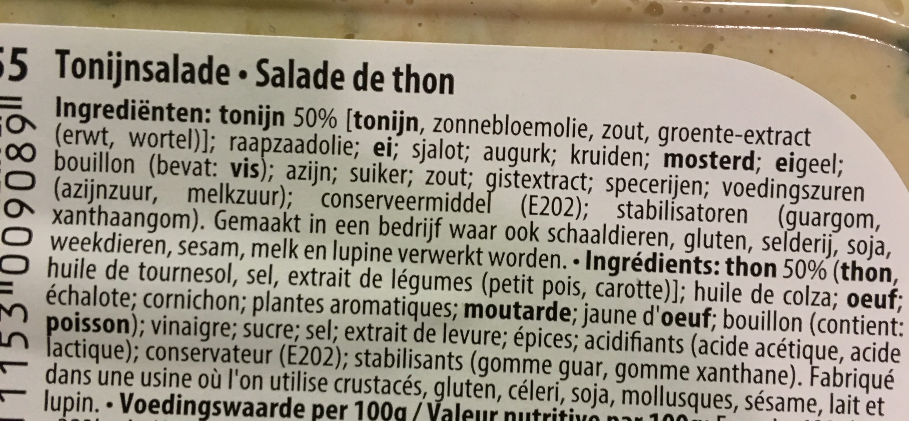 Salade de thon - Ingrediënten - fr