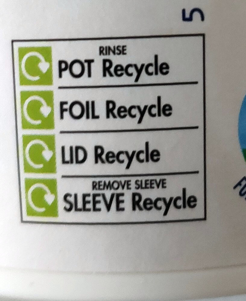 Simply plain - soya yogurt - Istruzioni per il riciclaggio e/o informazioni sull'imballaggio - en