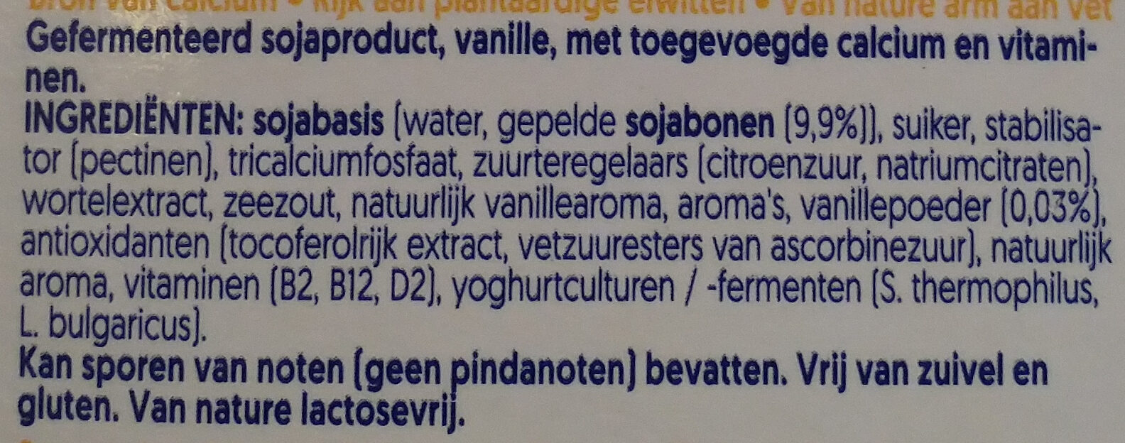 Plantgurt Vanilla - Ingrediënten