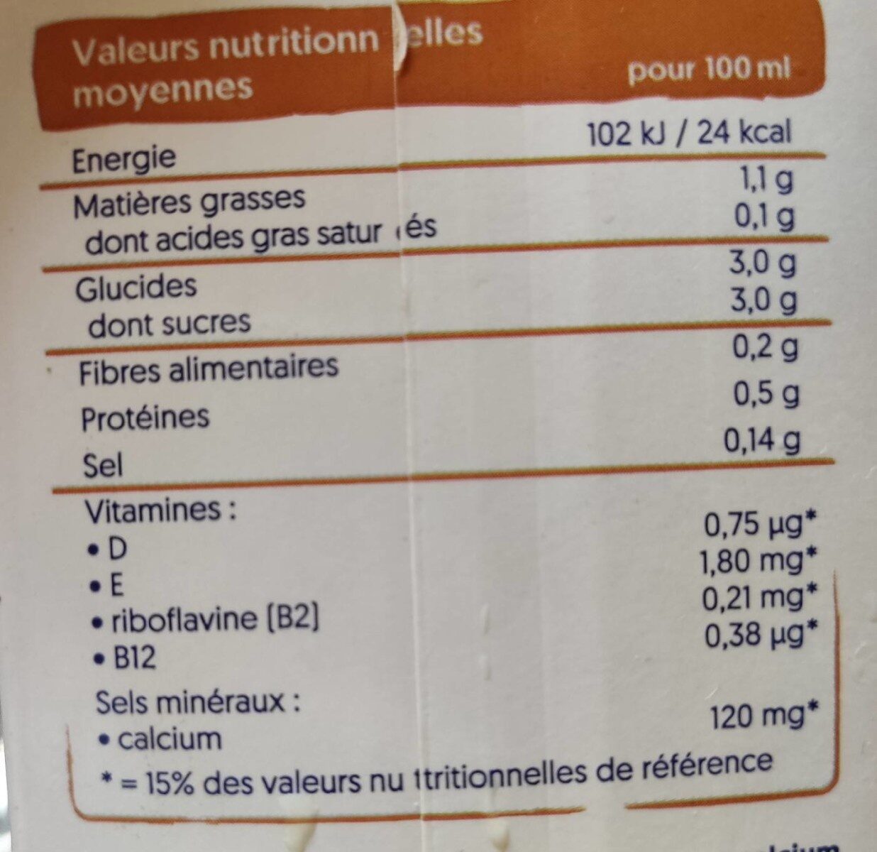 Alpro Almond молоко - Nutrition facts