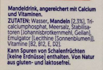 Mandeldrink - Ingredients - de