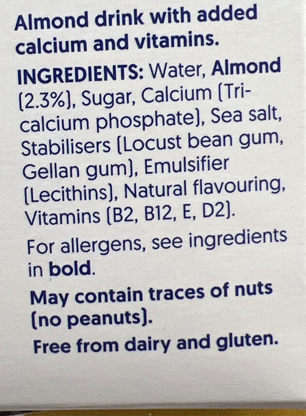 Almonddrink - Ingredientes - en