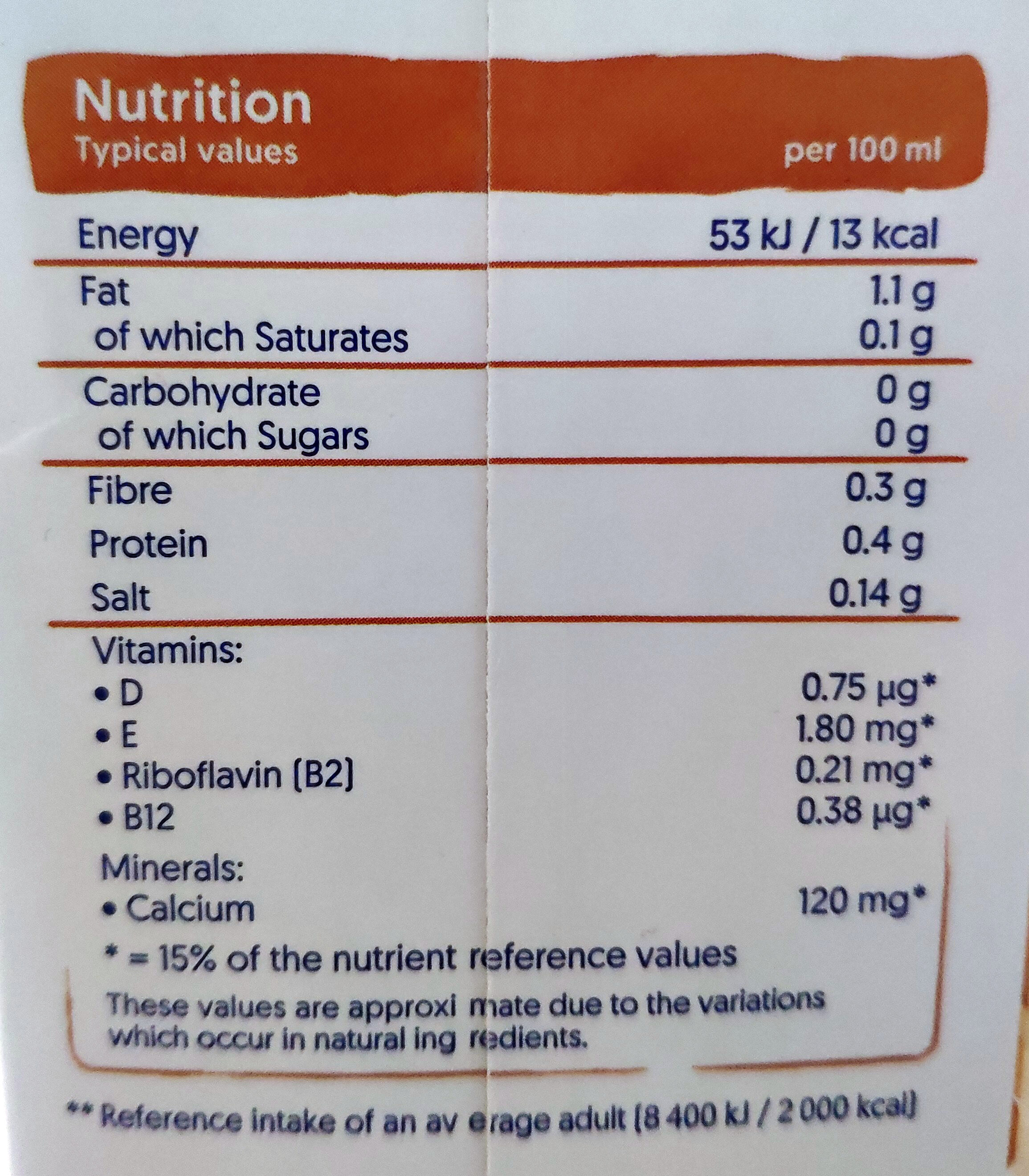 Almond No Sugars - Nutrition facts