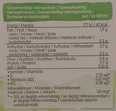 Barista soya - Näringsfakta - fi