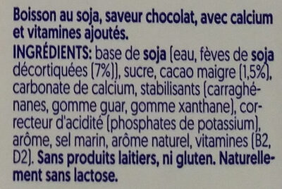Soy chocolate flavor - Ingrédients