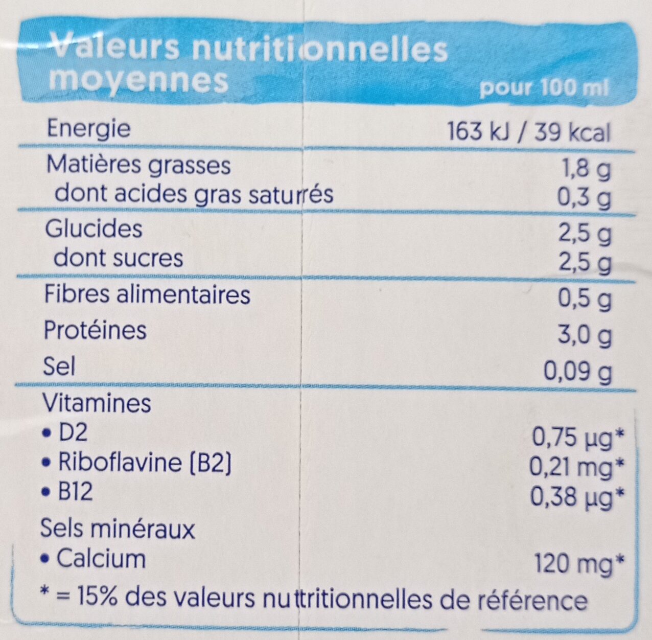 Soja riche en protéines - Dados nutricionais - fr