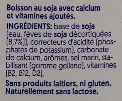 Bebida de soja sin azúcar - Ingredienser - fr