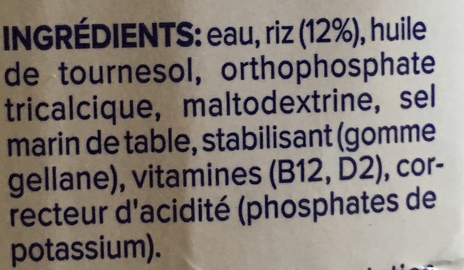 Alpro Riz 1L - Ingredients - fr