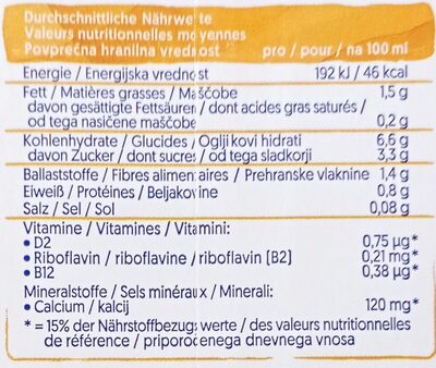 Hafermilch - Tableau nutritionnel - de