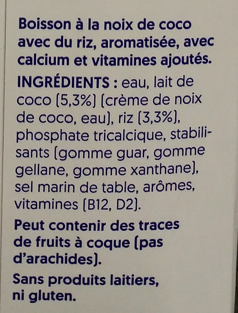 Coconut - Ingrédients
