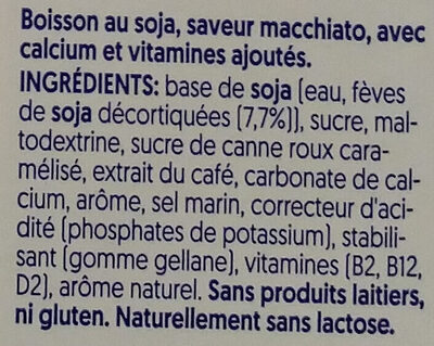 Boisson au soja saveur macchiato - Zutaten - fr