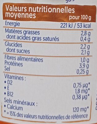 Nature aux Amandes - Végétal soja & amande - Nutrition facts - fr