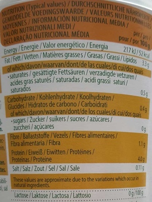 Soja Amandes - Tableau nutritionnel