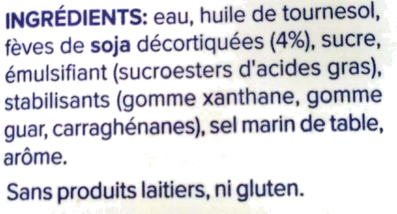 Cuisine Soja (15% MG) - Ingrédients