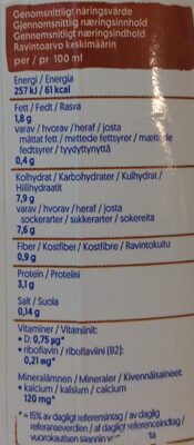 Chocolate flavour soya - Ravintosisältö - sv