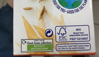 No sugars oat - Istruzioni per il riciclaggio e/o informazioni sull'imballaggio - en