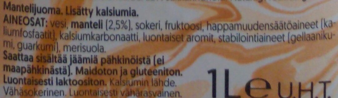 Barista almond - Ainesosat