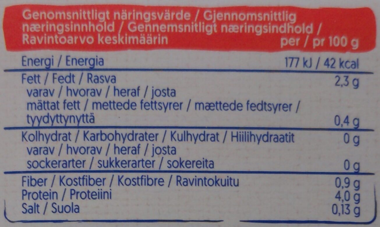 Organic plantgurt - Ravintosisältö - sv
