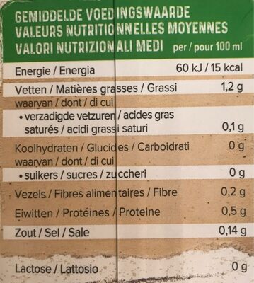Organic Almond Unsweetened U.H.T. - Nutrition facts - fr