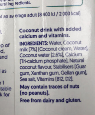 Kokosmilch ohne Zucker - Ingredients