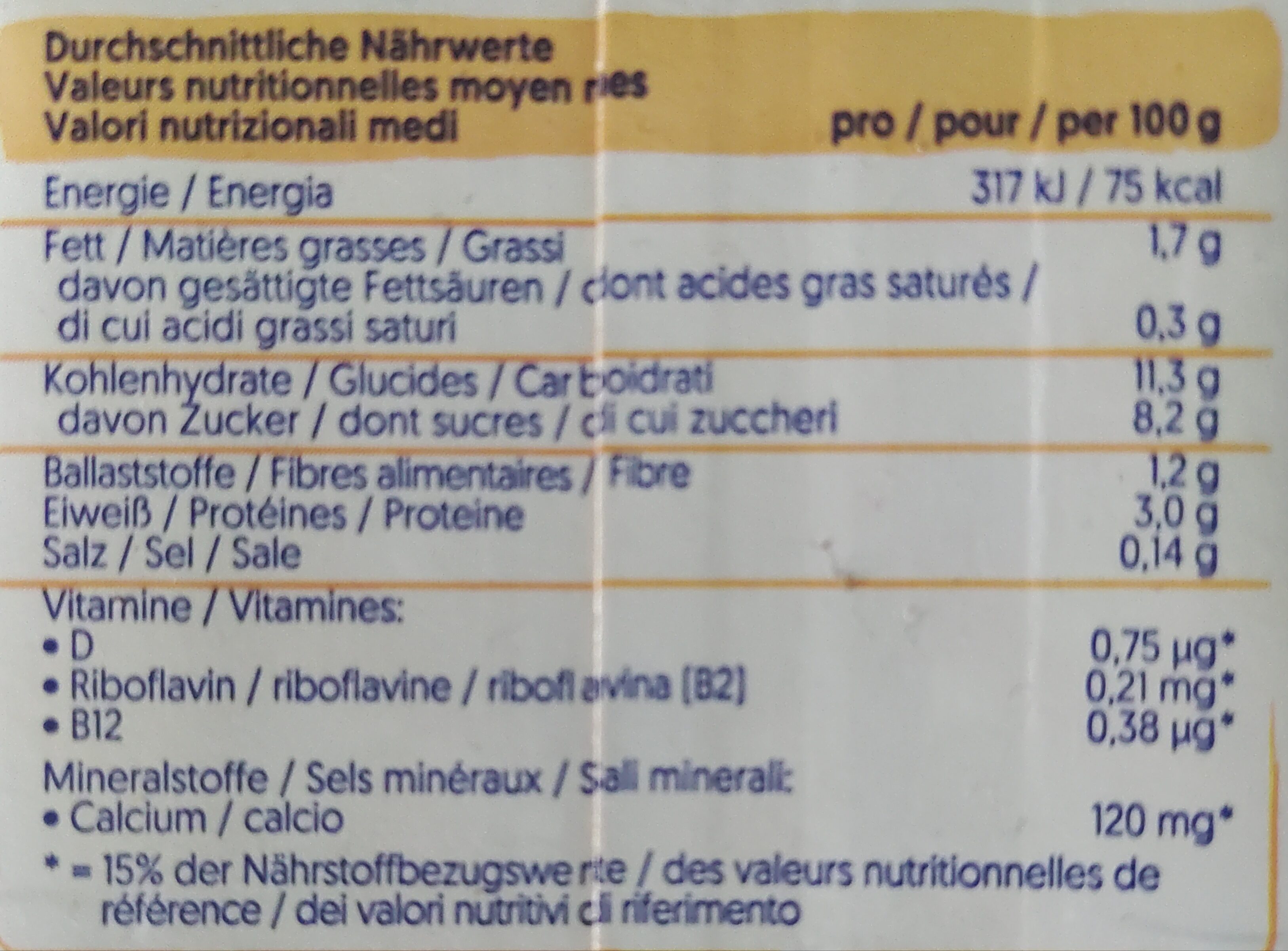 Plant-based Custard vanilla sauce - Nährwertangaben