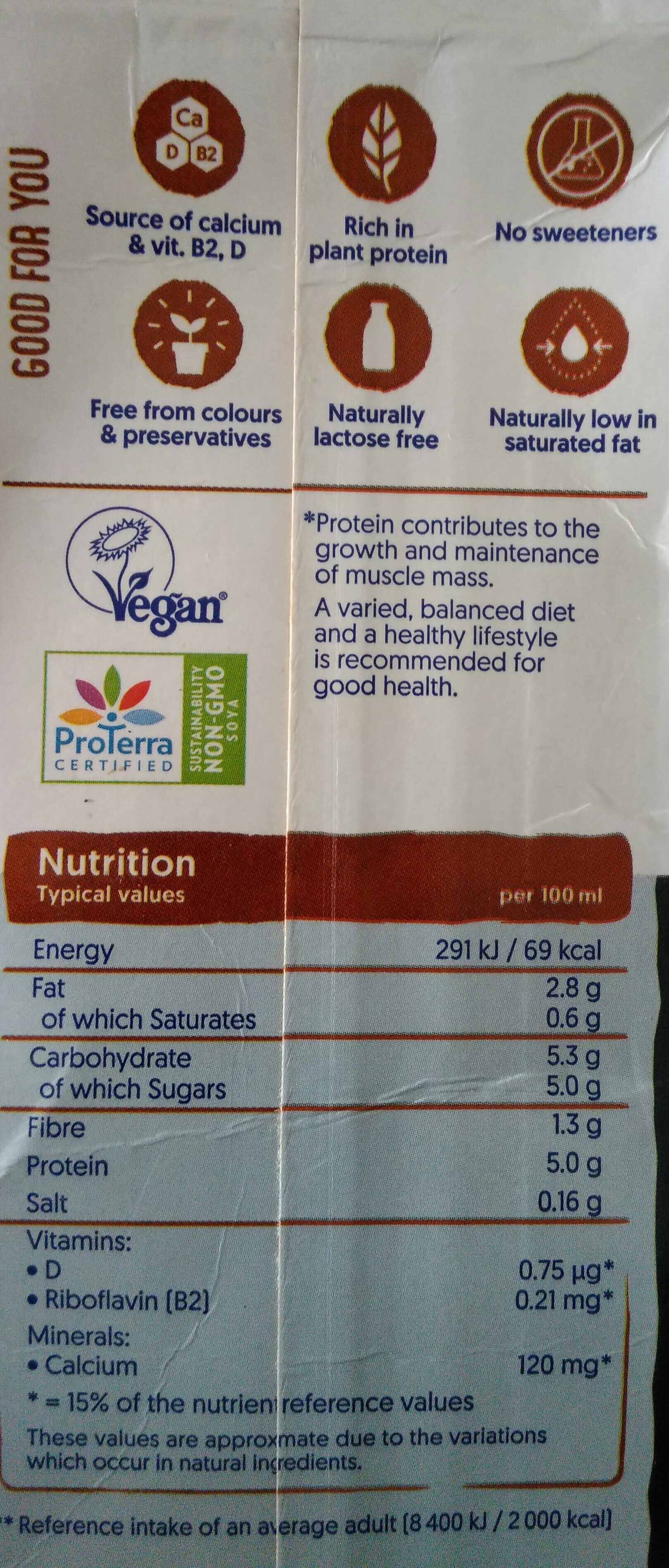 Plant Protein 50g chocolate - Nutrition facts