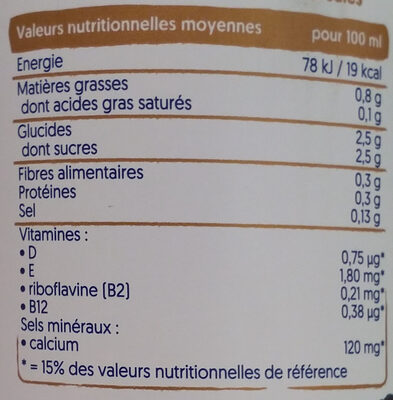 Creamy Almond - Información nutricional - fr