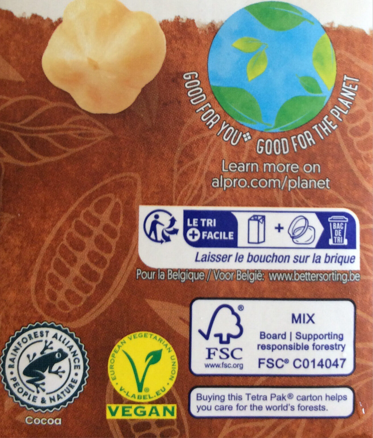 Alpro goût chocolat noisette - Instruction de recyclage et/ou informations d'emballage