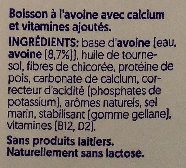 Not Milk 1.8% - Ingrédients