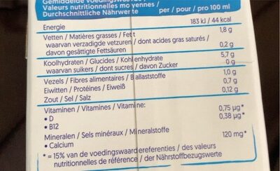 Vegetal not milk - Voedingswaarden - fr