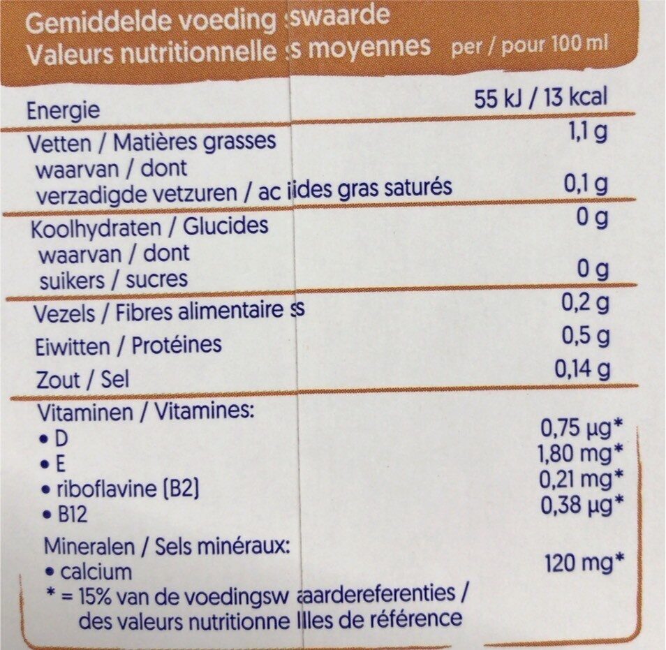 Almond no sugar - Voedingswaarden - fr
