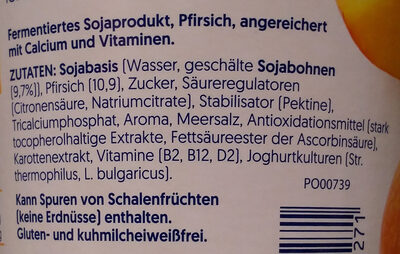 Sojajoghurt - Pfirsich - Ingrediënten - de